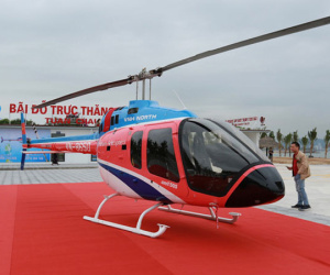 Cận cảnh bộ đôi trực thăng Bell 505 vừa khai trương dịch vụ bay ngắm vịnh Hạ Long