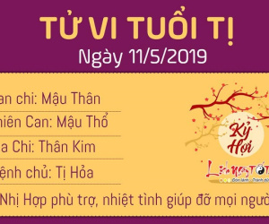 Tử vi thứ 7 ngày 11/5/2019 của 12 con giáp: Mùi đào hoa vượng vận, Hợi gặp 'tiểu tam'