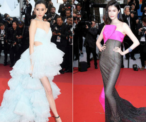 2 thái cực của 2 chân dài Victoria's Secret Trung Quốc tại Cannes: Ming Xi như công chúa, Sui He phô phang đến 'bức người'