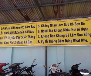 Khẩu hiệu 8 điều khuyến khích cánh mày râu nhậu nhẹt trong quán bia 'Người mà không nhậu nói ai nghe' gây tranh cãi