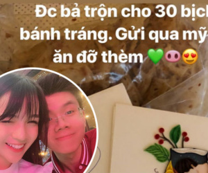 Lãng mạn khi yêu kiểu Rich Kid: Phan Hoàng được bạn gái tận tay trộn hẳn 30 bịch bánh tráng, gửi sang Mỹ ăn cho đỡ thèm