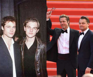 Choáng với ảnh Brad Pitt và Leonardo hiện tại và 30 năm trước: Vẫn xứng danh cặp tài tử 'sát gái' nhất Hollywood!