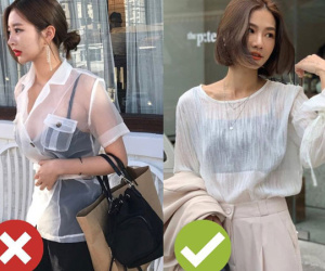 Biết là áo voan mỏng rất mát nhưng chị em đừng mặc kiểu phô phang, gây nhức mắt người đối diện thế này!