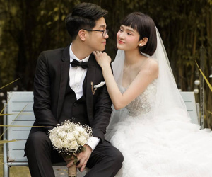 'Cô dâu' Hiền Hồ vừa đổi kiểu tóc nữ tính, cư dân mạng đồng loạt gọi tên 'chú rể' Bùi Anh Tuấn