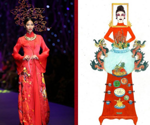 Thiết kế 'Bàn thờ' thi phần trang phục để Hoàng Thuỳ dự Miss Universe 2019 đang khiến dân tình cạn hết lời!
