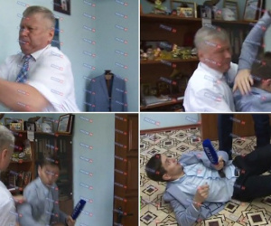 Bị hỏi khó, quan chức Nga quật ngã phóng viên trên sóng truyền hình