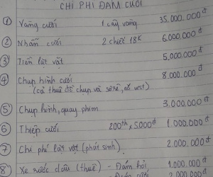 Đăng đàn xin ý kiến về bản dự trù kinh phí đám cưới chỉ có 150 triệu, chú rể tương lai bị chỉ trích tối mặt vì những khoản chi quá đà này...