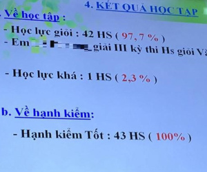 '42/43 học sinh giỏi một lớp là bình thường, không có bệnh thành tích'