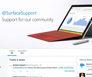 Microsoft mở tài khoản Twitter hỗ trợ cho tablet Surface