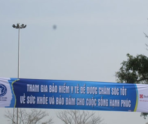 Đã tháo bỏ băng rôn có hình bản đồ gây phản cảm