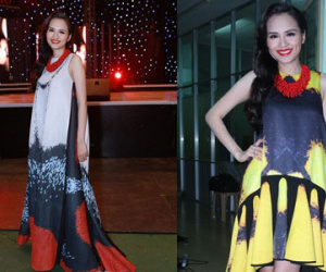 Diễm Hương tái xuất showbiz xinh đẹp sau một tháng sinh con