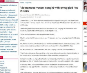 Philippines bắt tàu Việt Nam vì nghi buôn lậu gạo