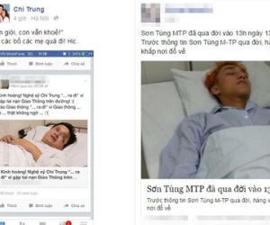 Sơn Tùng M-TP, Chí Trung bị tung tin đồn nhảm đã "qua đời"