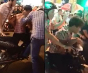 Clip no đòn vì nẹt pô chạy xe làm ngã 3 người ở TP.HCM