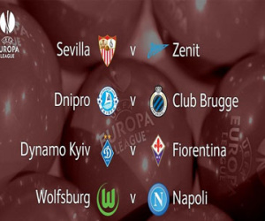 Kết quả bốc thăm vòng Tứ kết Europa League: Wolfsburg gặp Napoli. Sevilla gặp Zenit