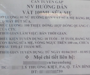 Xôn xao nơi tuyển phụ nữ có vòng ngực trên 100cm, lương 100 triệu