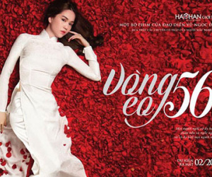 Ngọc Trinh mặc áo dài trắng thuần khiết trên poster phim "Vòng eo 56"