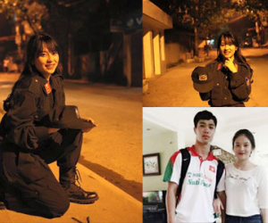 "Bạn gái tin đồn" Công Phượng bất ngờ hóa nữ cảnh sát cơ động xinh đẹp