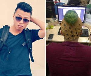 "Đắng lòng" chàng trai Việt phải cắt tóc hình quả dứa vì "trót dại"
