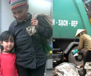 Bé gái 3 tuổi xinh như thiên thần nhặt rác khắp Hà Nội