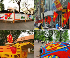 Hà Nội và Sài Gòn rực rỡ cờ hoa trong những ngày tháng Tư lịch sử