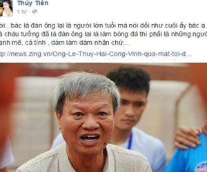 Bênh Công Vinh, Thủy Tiên tố HLV Lê Thụy Hải "nói dối như Cuội"