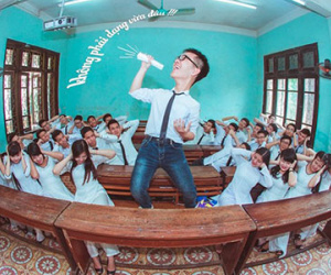 Ảnh kỷ yếu "Không phải dạng vừa đâu" của lớp chuyên Lý