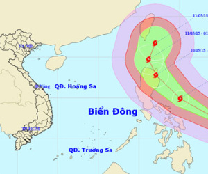 Cơn bão có sức gió 160 km/h đang hướng vào Biển Đông
