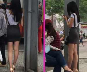 Chân dài chờ xe bus ở Hà Nội hàng ngàn người muốn xem mặt