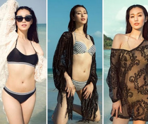 Mỹ nhân Việt diện áo lưới sexy trên biển