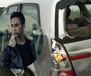 Nhật Tinh Anh gặp tai nạn, xe xoay liên tục 3 vòng