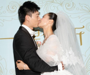 Sao nữ "Chân Hoàn truyện" hôn chồng đắm đuối trong ngày cưới