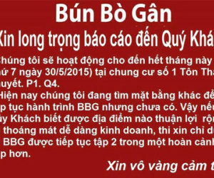 Quán "bún bò gân bá đạo" chuẩn bị đóng cửa