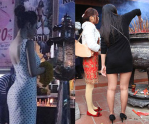 Nhức mắt với những thiếu nữ mặc thiếu vải đi lễ chùa