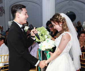 "Hot boy Hà thành" Kiên Hoàng hát "Yêu" tặng vợ trong lễ cưới