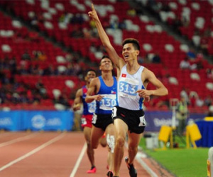Clip: Dương Văn Thái vui mừng khi giành HCV ở nội dung chạy 1.500 m nam