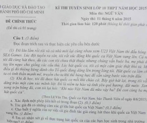 U23 Việt Nam của HLV Miura xuất hiện trong đề thi vào lớp 10 môn Văn