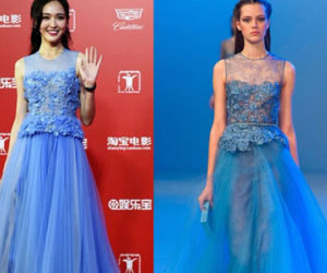 Đường Yên bị chính Elie Saab tố mặc váy nhái của hãng
