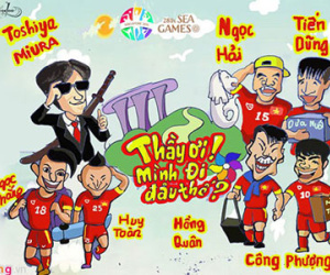Tranh vẽ hành trình đầy cảm xúc của U23 Việt Nam ở Singapore