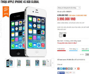 Nhiều đại lý hạ giá iPhone 4S 8 GB cả triệu đồng