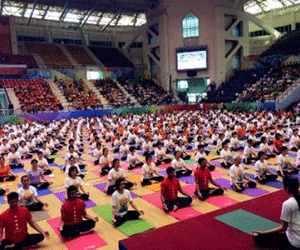 Ảnh: Trình diễn yoga tại Hà Nội lập kỷ lục