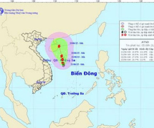 Áp thấp nhiệt đới có khả năng mạnh lên thành bão ở Hoàng Sa