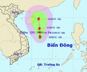 Bão số 1 đổi hướng vào vịnh Bắc Bộ