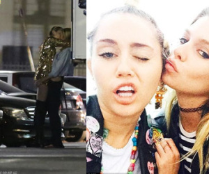 Miley Cyrus công khai hôn môi người tình đồng giới đắm đuối