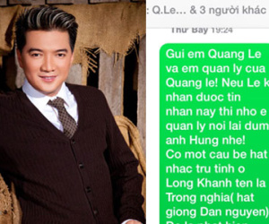 Đàm Vĩnh Hưng tung loạt tin nhắn mà Quang Lê cho là "khủng khiếp"
