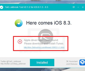 Jailbreak iOS 8.4 bị lỗi “Apple driver” thì làm thế nào?
