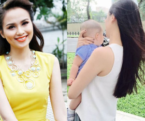 Hoa hậu Diễm Hương lần đầu khoe ảnh con trai bụ bẫm