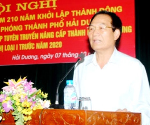 Làm việc với TP Hải Dương về đơn từ chức của bí thư thành ủy