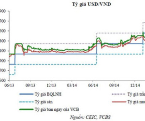 Tỷ giá USD/VND được dự báo “tăng ít nhất 3%” năm 2015