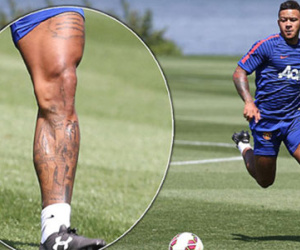 Đùi Depay nhiều "dây thừng" chẳng kém Ronaldo